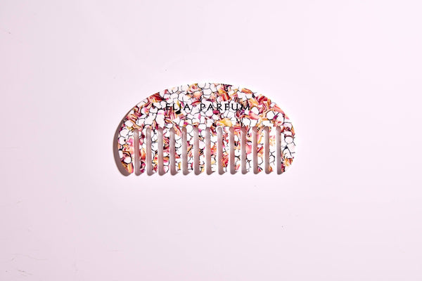 Women's White Marble Hair Wide Toothed Comb