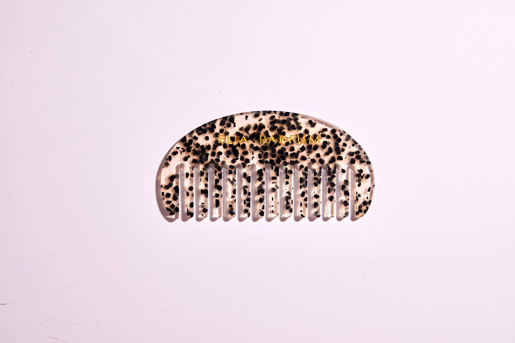 Black Marble Wide Toothed Hair Comb for Women