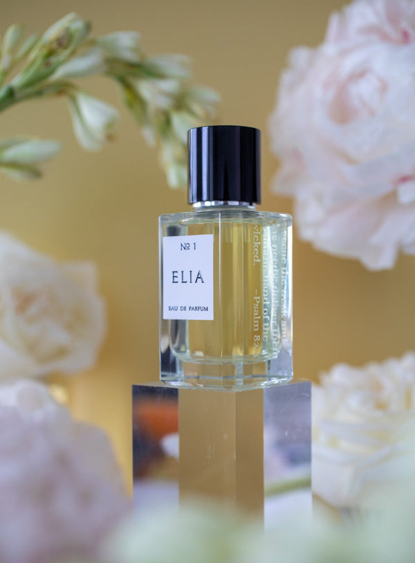 Number one Elia Eau De Parfum floral fragrance engraved personalized message perfume